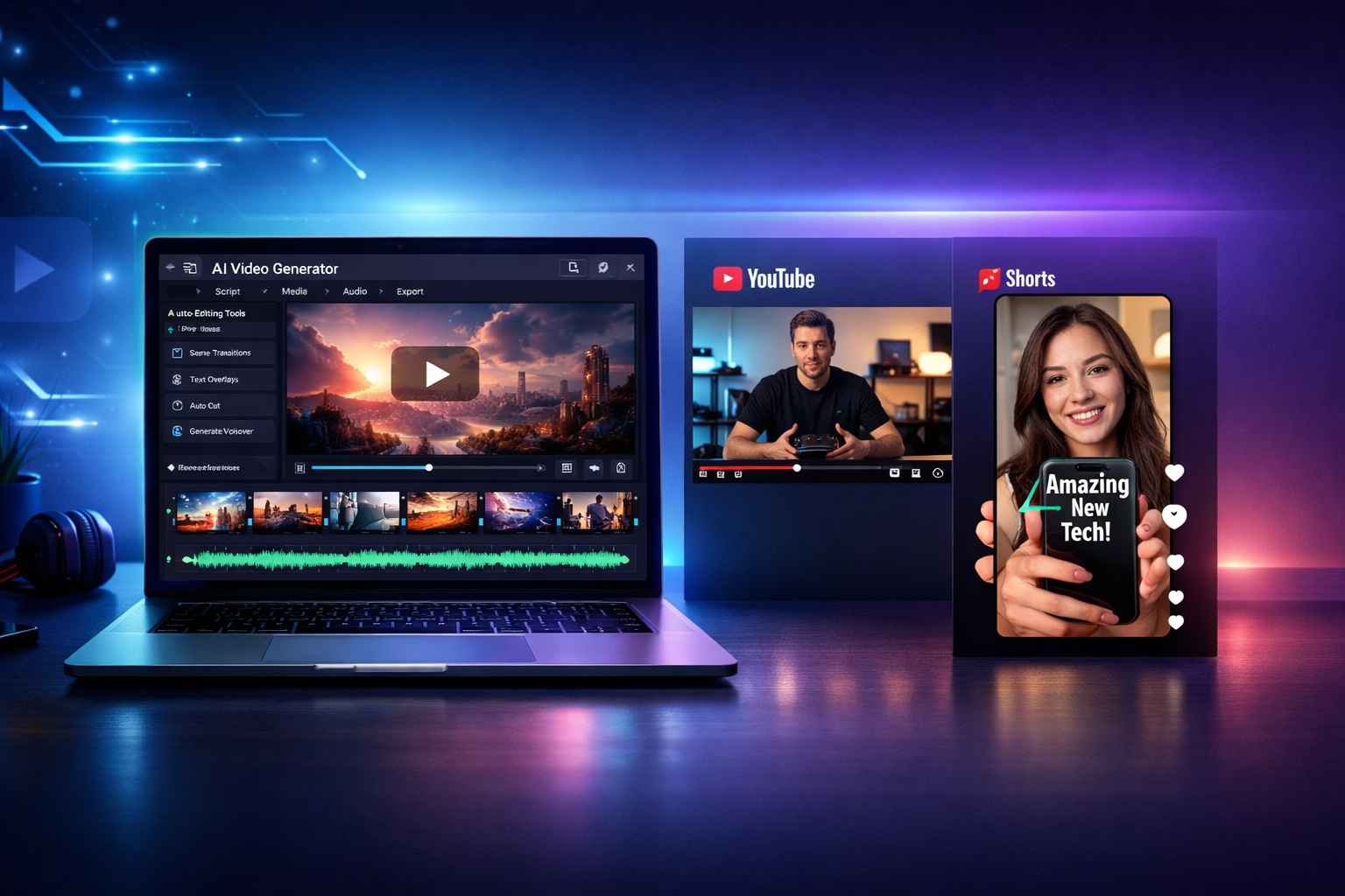 AI Video Generator for YouTube: Streamline Long-Form and Shorts AI Video Generator for YouTube: Streamline Long-Form and Shorts